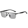 [FEISEDY] Men's Polarized Photochromic Sunglasses with UV400 Protection, TAC Lenses, Adjustable Nose Pads, Anti-Slip Temples, Metal Frame, Wellington