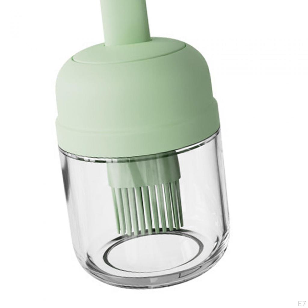 Glass Bottle And Silicone Brush, Measuring Container, Honey/Sauce