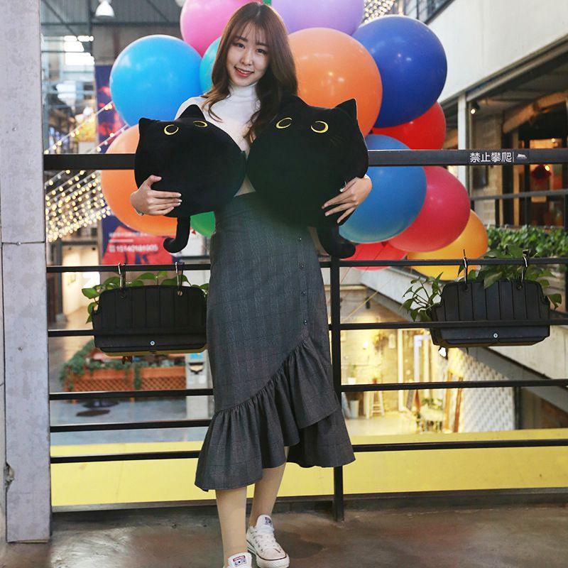 Adorable Black Cat Shaped Plush Toy Soft Stuffed Doll For Cozy Comfort And Play