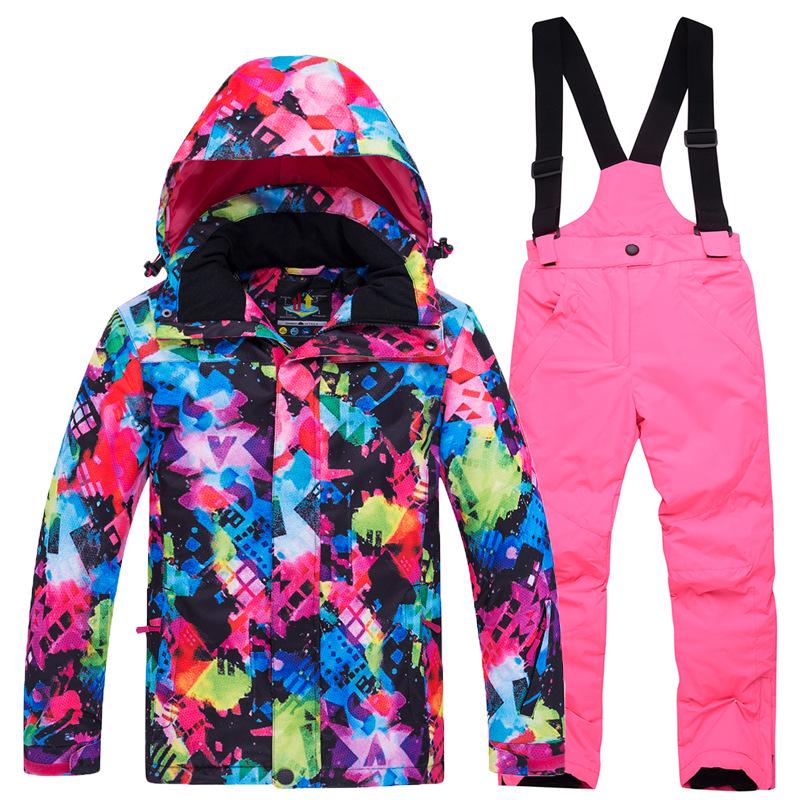 Children's Thickened Two-Piece Ski Suit for Boys and Girls - Warm Outdoor Winter Wear