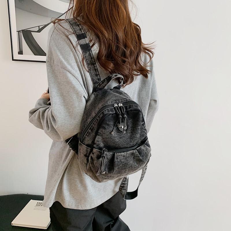 Denim Water-Repellent Backpack Women Travel Backpack