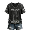Women's Fit Halloween Print V-Neck Short Sleeve T-Shirt for Casual Wear