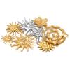 5Pcs Stainles Steel Face Sun Flower Gold Charms for DIY Hiphop Necklace Pendants Supplies Jewelry Findings Women Earrings Making