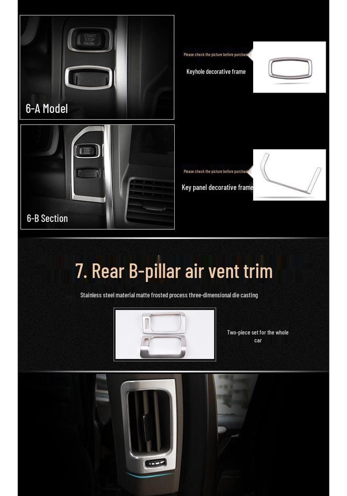 Volvo XC60 Older Model Console Button Panel & Air Vent Decorative Frame