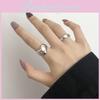 Stylish Korean Heart Shape S925 Silver Ring For Women Adjustable Fashionable Jewelry