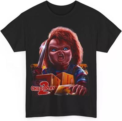 Child’s Play 2 Movie 1990 Chucky Horror T Shirt Unisex Heavy Cotton Tee Black