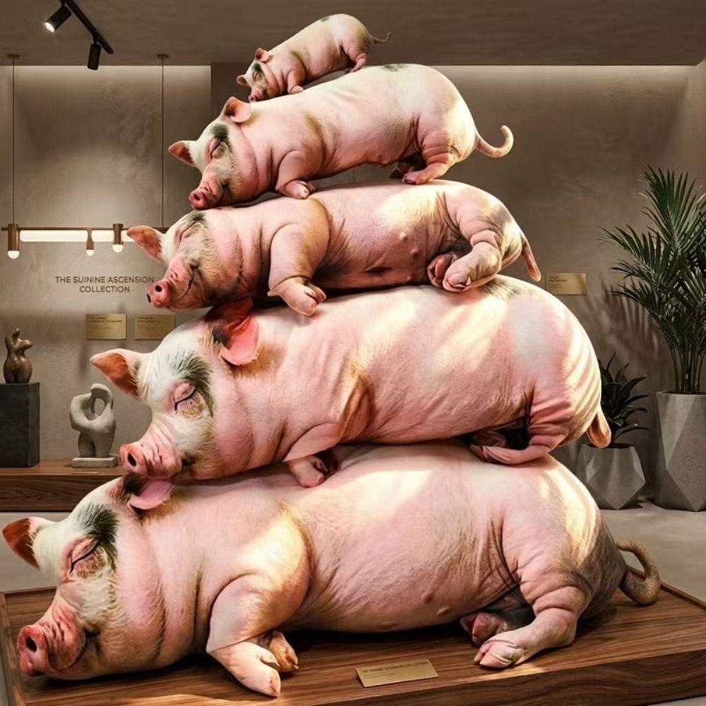 PP Cotton Filled Poultry Throw Pillows 40cm Size Pig Keychain Portable Bag Decoration For Men