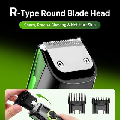 Cordless Electric Hair Trimmer IPX4 Waterproof Professional Hair Clipper Rechargeable Builtin Vacuum Multifunctional Men Razor