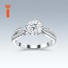 Spot Inventory Available 1ct Round Cut Moissanite Solitaire Engagement Ring Twist Split Pave Shank S925 Silver Elegant Rings