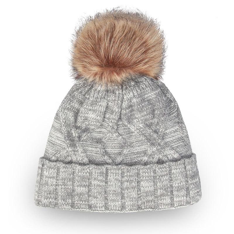 Autumn and Winter Hats for Women Cute Wool Ball Warm Solid Color Wool Hat Korean Version Women's Jacquard Fashion Knitted Hat Versatile