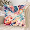 Boho Abstract Swirl Colorful Watercolor Cushion Cover Accent Pillowcase Home Decor Art Print 40x40cm