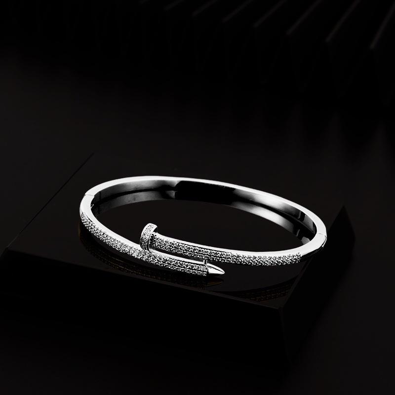 High-End Starry Sky Diamond-Studded Snake-Shaped Open Bracelet