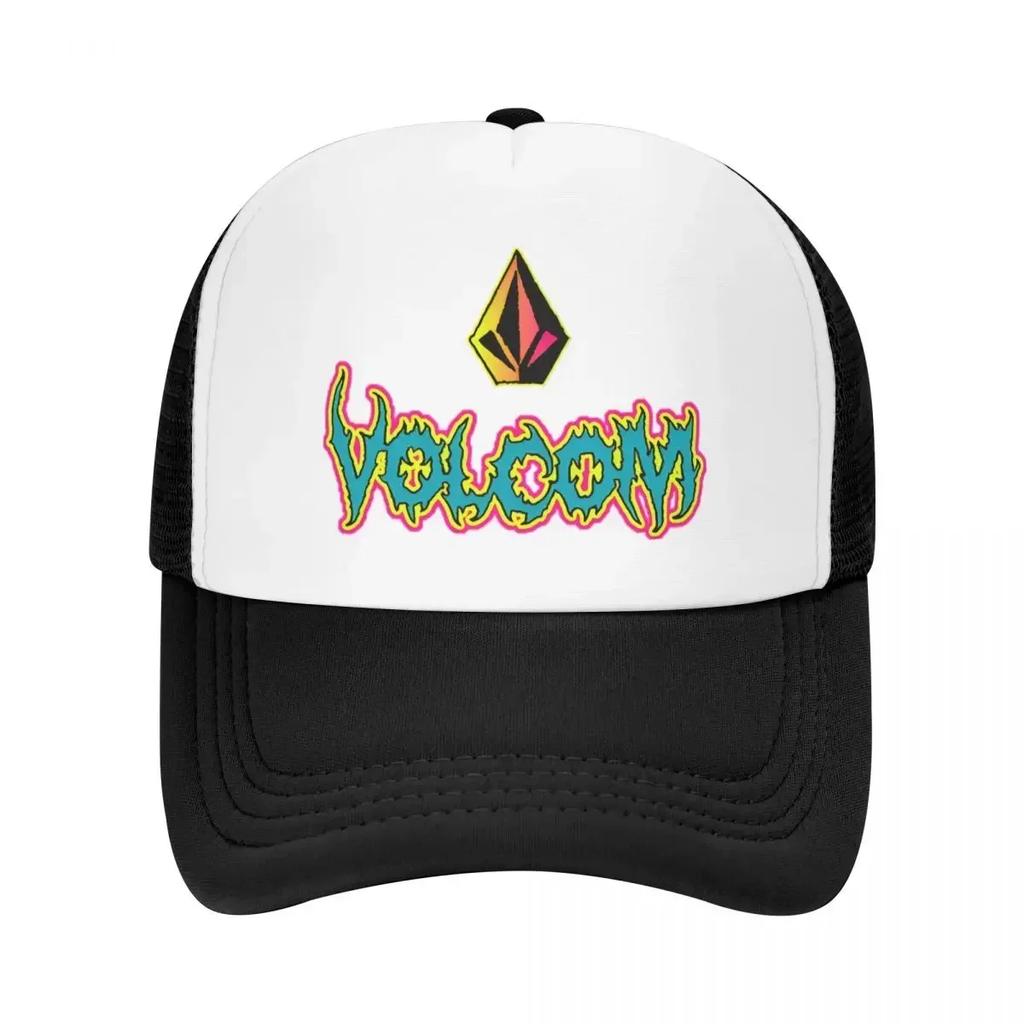 Vvolcom Logo Accessories Mesh Foam Trucker Hat Summer Outdoor Meshback Snapback Cap Vintage Adjustbale