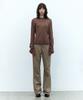 Insilence Woman Washed Bootcut Pants Ash Beige
