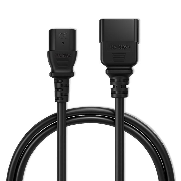 Qoltec IEC C13/C14 Power Extension Cable | 3x1.5mm² | 1.8m