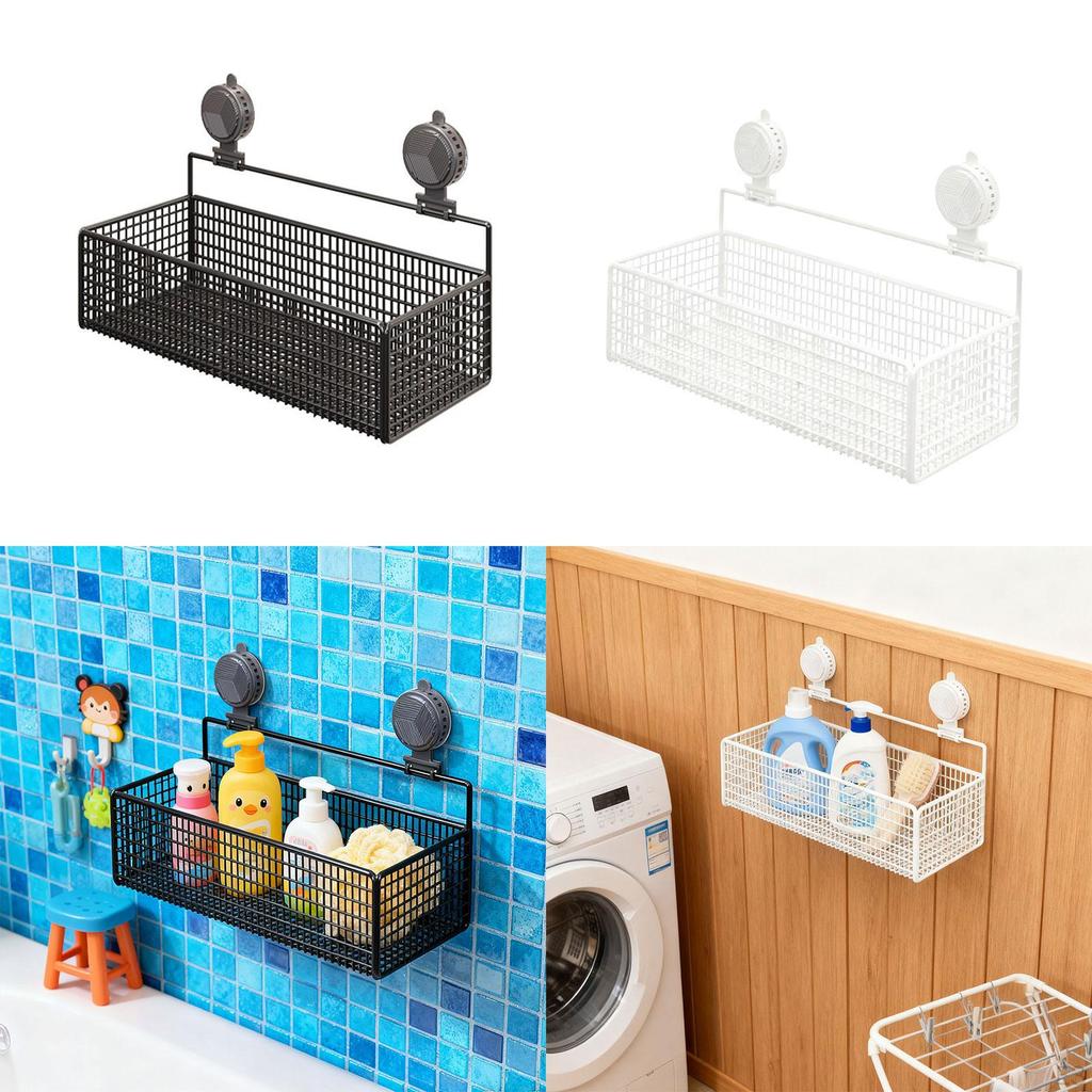 Organizer Shelf Multipurpose Suction Cup Shampoo Storage Holder Wall Mounted Rack for Shower