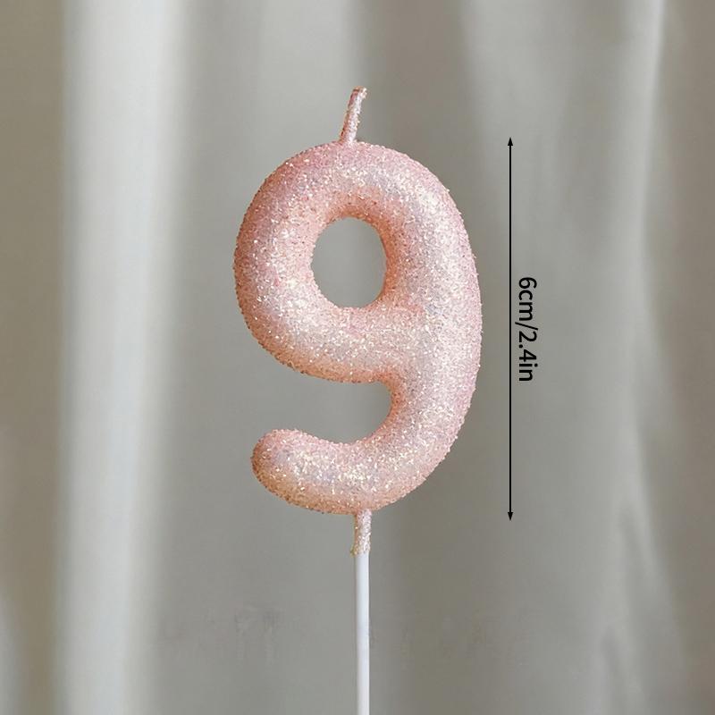 Pink Crown Candle Birthday 0-9 Number Cake Decoration Digital Candles Dessert Insert Decor Party Anniversary Day Cake Decor