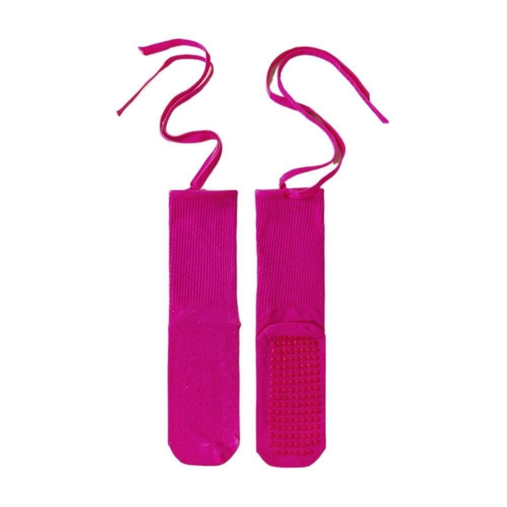 Lace-up Yoga Socks Candy Color Mid-calf Socks New Dance Socks  Women