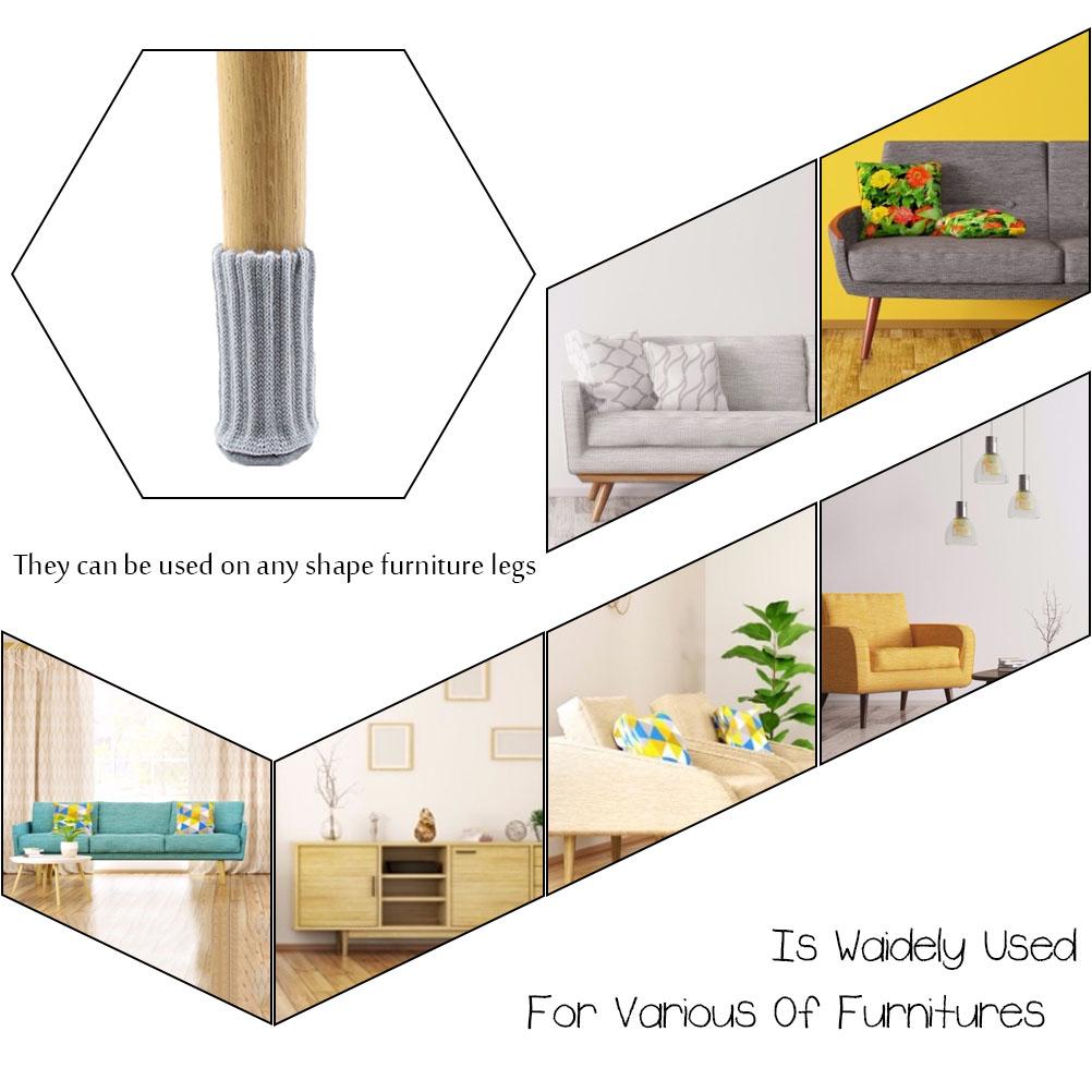 16Pcs Chair Covers High Elastic Non Slip Chair Leg Feet Covers Covers Knitting Furniture Covers