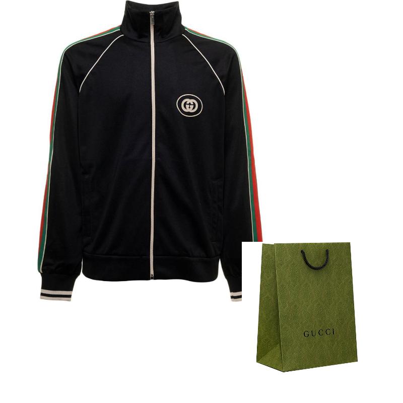 GUCCI Jackets Men's Black Stand Collar Moderate (Unisex) Jackets 696802 XJEES 1152