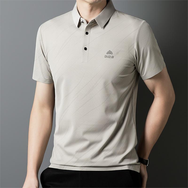 Summer Middle-aged and Elderly Men's Short Sleeved Business Casual Versatile Loose Polo Shirt