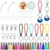 DIY Keychains Making Kit Exquisite Keychain Acrylic Keychain Blanks Lightweight Wear-resistant Keys Chain Rings