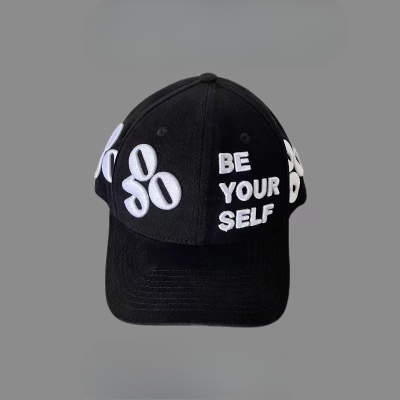 Street Three Dimensional Embroidered Letters Couple Flat Brim Hat Baseball Cap New Style Versatile Trendy Baseball Hat Men and Women