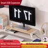 Adjustable USB Monitor Riser for Desk: Ergonomic Screen Stand with Storage