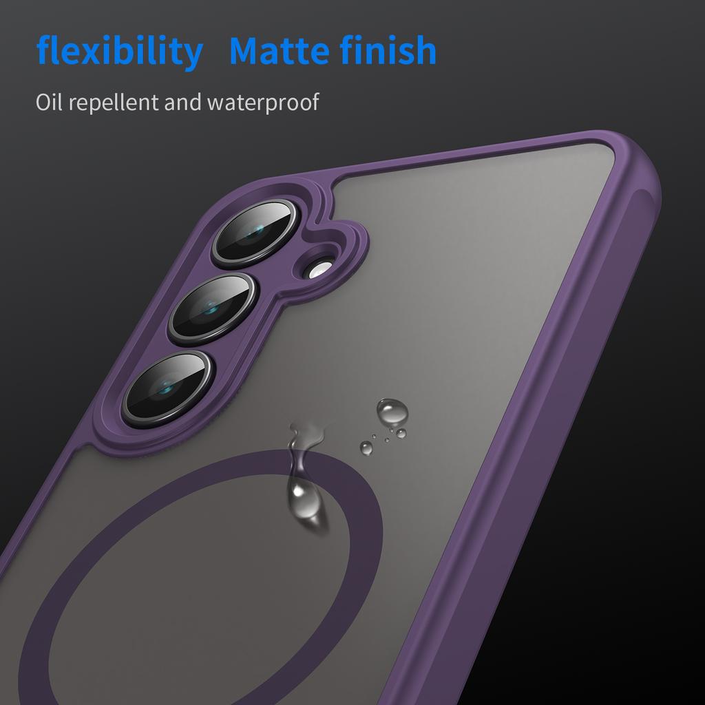 For Samsung Galaxy S25FE Case Hard transparent Magnetic Wireless Charging Protective Back Cover For Samsung S25 S24 Ultra Shell