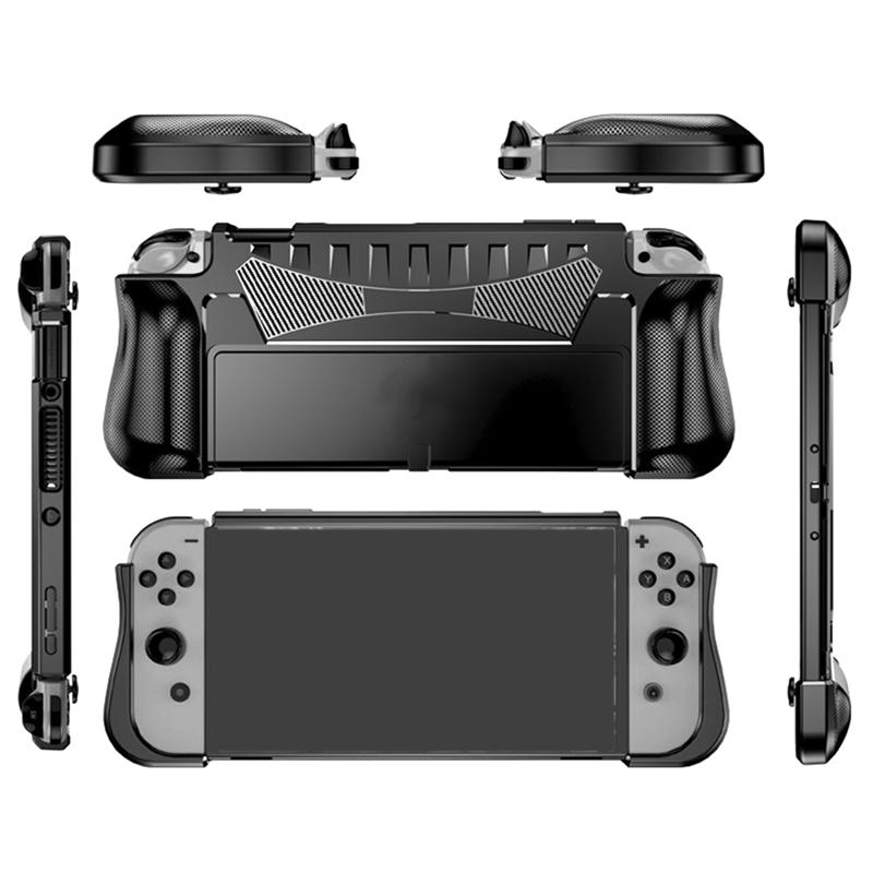 B03B-Dockfähige Hülle für Nintendo Switch OLED Weiches Silikon Ergonomischer Griff Schutzhülle Abdeckung Spielzubehör
