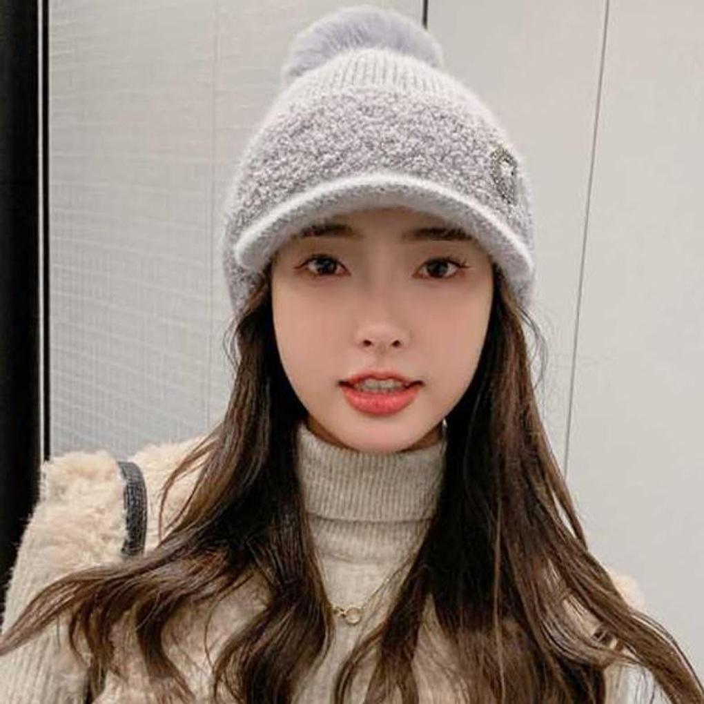 Winter Beanie with Pom Pom Pom, Wool Casual Hat, SLT-DS11