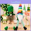 Adorable Saint Patrick's Day Plush Doll With Green Leaf And Rainbow Design For Festive Decor