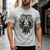 Rastafarian Lion of Judah Dreadlocks Print Tshirt Unisex Summer Hip Hop Streetwear Crew Neck Cotton Blend Tee