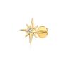 Hot Simple Fashion Unisex Titanium Alloy Gold Plated Geometric Natural Stone Cross-Border Mang Star Ear Tongue Piercing Jewelry