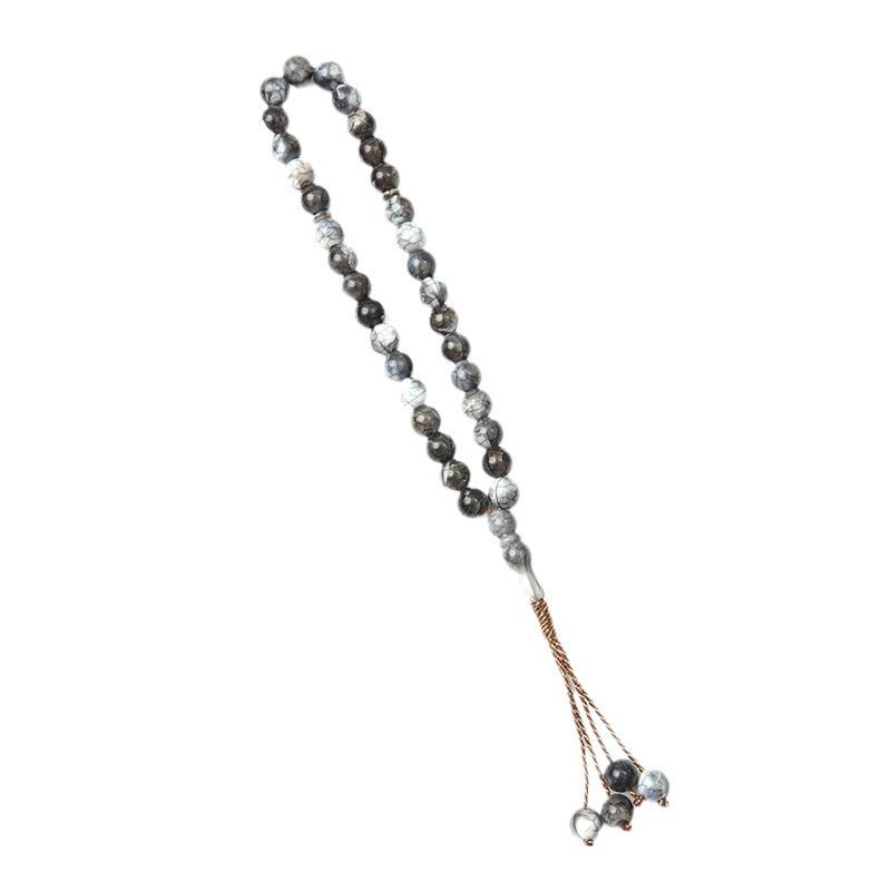 Handmade 33-Bead Crackle Prayer Bracelet - Muslim Saudi Prayer Beads