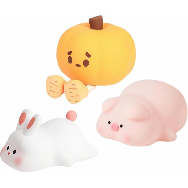 2024 Cute Pumpkin Night Light, Touch Lamp with 3 Brightness Levels, Soft Silicone Rechargeable Warm Light for Women and Kids