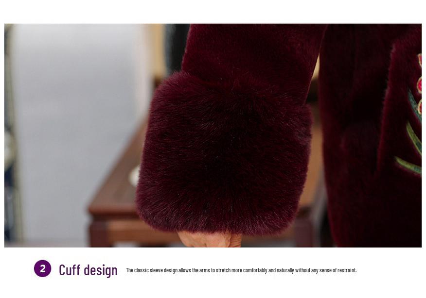 Imitation Mink Velvet Coat for Elderly Women - Plush, Warm, High-End Winter Wear