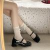 Slip On Thick Heel Women Mary Jane Shoes Fashion Height Increase Party Dress Shoes Spring Autumn Ladies Concise Leather Shoes