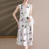 2026 Summer Fashion Chiffon Two-Piece Skirt Set for Middle-Aged & Elderly Women - Short Sleeve Dress