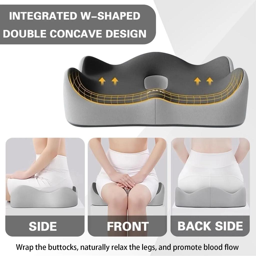 Memory Foam Seat Cushion Office Chair Pad Extra Thick for Long Sitting Support Orthopedic Car Seat Cushion for Back Pain Relief