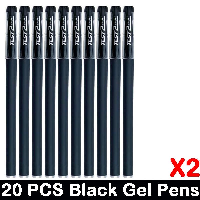 10/100 PCS Roise Retractable Gel Pens Set Black/Red/Blue Ink Ballpoint for Writing Refills Office School Supplies Stationery