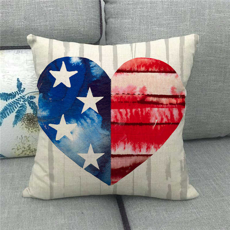 American Flag Declaration Of Independence Digital Printing Short Plush Pillow Covers For Sofa Office Cushion Cover Home Goods
