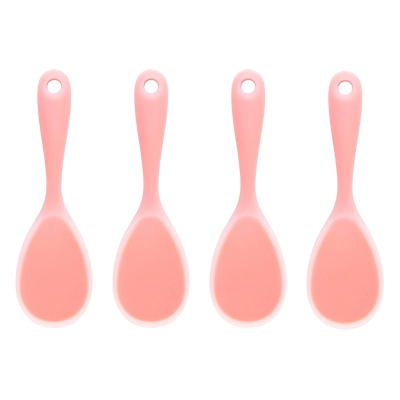 2/4 Stück Antihaft-Silikon-Reislöffel Reisschaufel Hitzebeständig Reisspatel Spatel Reis Kartoffelstampfer für die Küchenzubereitung