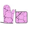 Ditto Pattern (no Shiny) Oven Mitts and Pot Holder Sets of 2 for Baking Kitchen Cooking Grilling Resistant Non-Slip Gloves