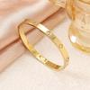Stainless Steel Gold Four-Leaf Clover Bracelet Set: Includes Nail, Rhinestone, and Hollow Designs