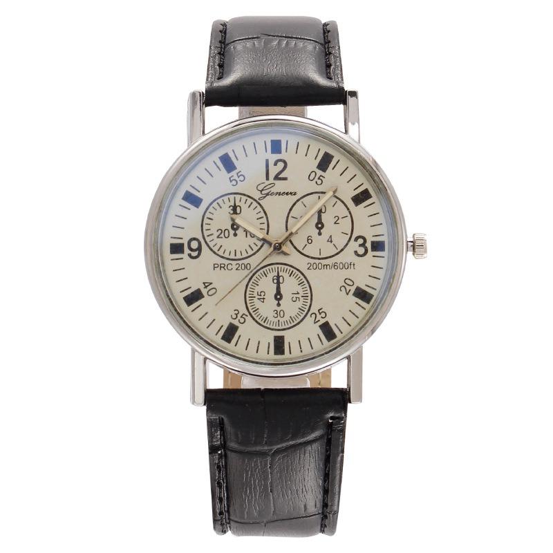 Manufacturer spot popular fashion three-eye blue mirror men's watch men's watch quartz belt men's