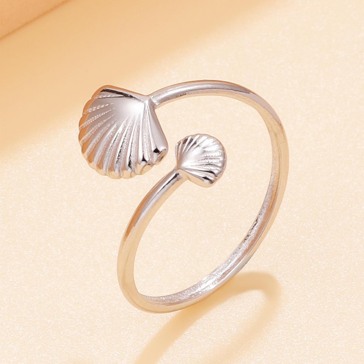 Personalized 18K Gold Plated Stainless Steel Shell and Animal Rings