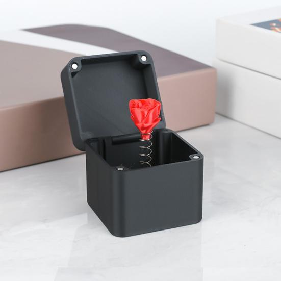 Pop Up Box Ornament Red Rose And Red Love Heart In Box 3D Printed Box with Poo Skull Inside Gag Gift for Christmas Birthday Valentine's Day