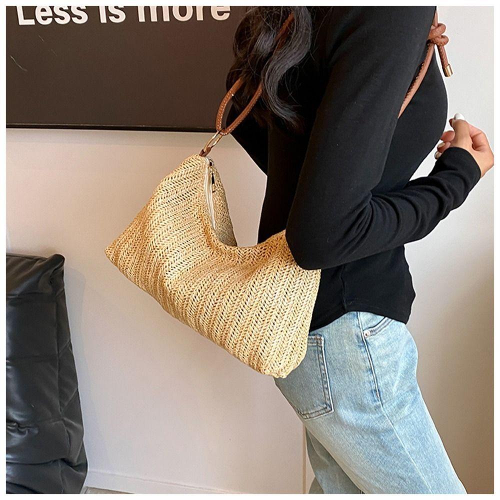 Fashion Women Summer Bohemian Straw Bag Woven Beach Crossbody Bag Shoulder Messenger Bag Girls Handbags Straw Bag Gifts