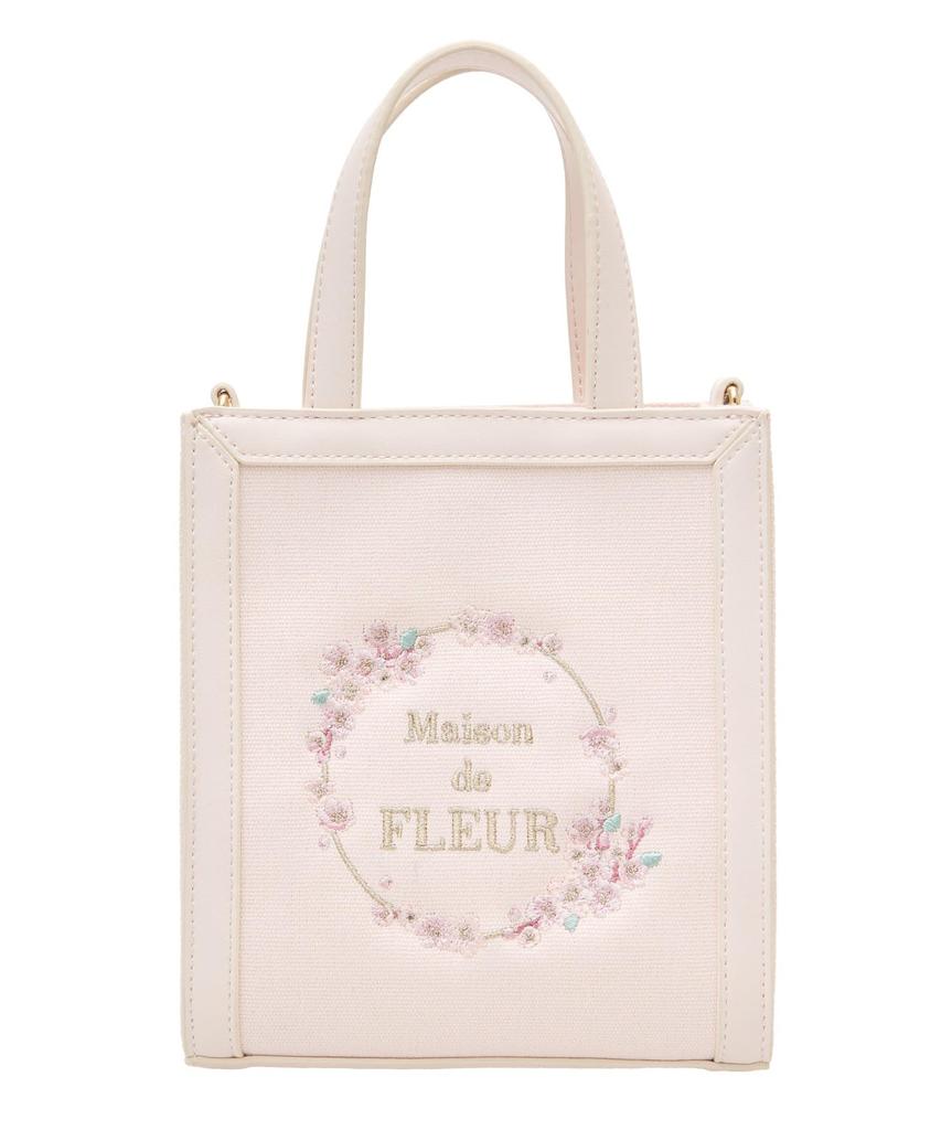 Maison de Fleur Sakura Square 2-Way Tote Bag, Women's, Pink